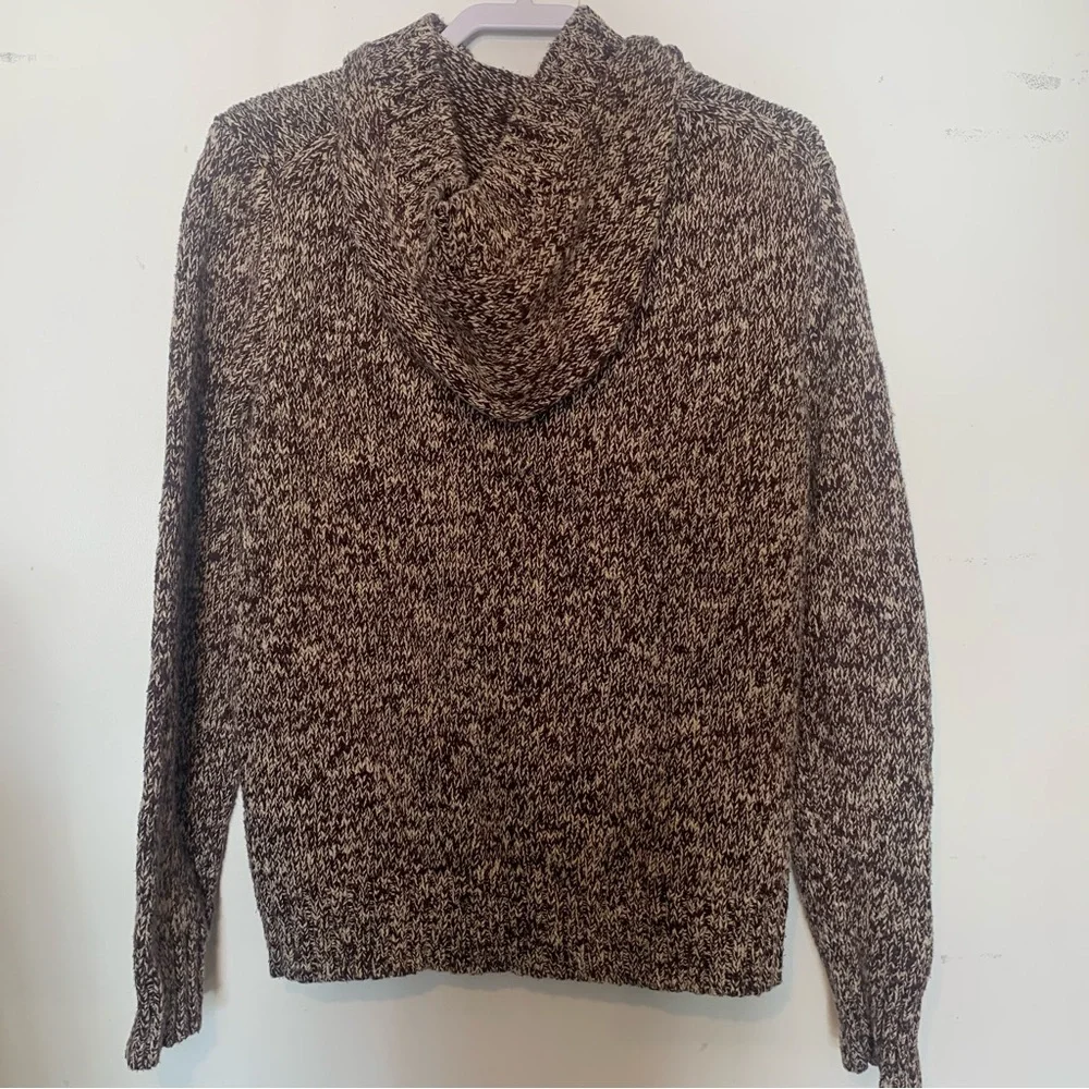 Vintage 1990s Polo Ralph Lauren Brown 100% Cotton Fisherman Toggle Sweater Sz L - Picture 5 of 8